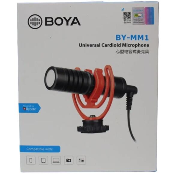 Boya MM1 Universal Cardiod Microphone for Camera, Consumer, Camcorder, Phones - Picture 1 of 5